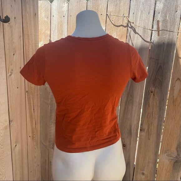 Mango burnt orange organic cotton graphic T-shirt with palm trees size XXS - Picture 3 of 7